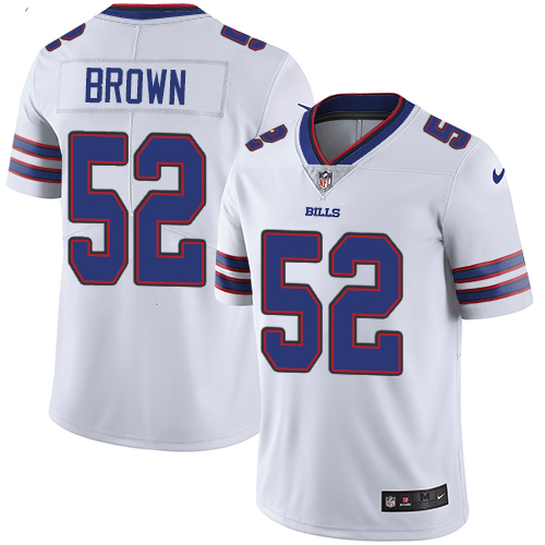 Nike Bills #52 Preston Brown White Men's Stitched NFL Vapor Untouchable Limited Jersey - Click Image to Close